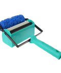 Pro Level Decorative Wall Paint Roller Brush With Ergonomic Rubber Grip For Slick Interior Finishes And Quick Diy Home Coats That Knock Out Wall Makeovers In Zero Hassle Every Time with blue patterned roller and soft grip handle.