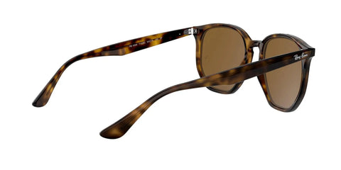 Side view of RB4306 Hexagonal Polarized Sunglasses With B-15 Brown Lens Light Havana Frame 54mm For Men And Women