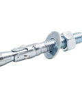 Three Eighths Inch By Three Inch Wedge Anchor For Concrete And Cement Only Zinc Plated Carbon Steel Heavy Duty Expansion Bolt
