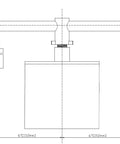 Technical drawing of Wall Mount Waterfall Tub Faucet Three-Hole Brushed Nickel, Solid Brass Bath Filler with dimensions.