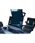 Heavy Duty Single Monitor Arm Mount And Fluid Height Adjustment, ergonomic setup with dual screens on a sleek workspace.