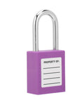 5 Pack 38mm Industrial Safety Padlocks Lockout Tagout Kit With 10 Keys And Writable Labels NonConductive For Machine Building Electrical Maintenance Built Tough As Nails And Resists Impacts Standing Strong Through Freezing Or Scorching Temps. Purple 38mm nylon safety padlock with writable label and steel shackle