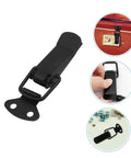 Four Piece Spring Loaded Toggle Clamp Latch Kit For Doors, Windows And Cabinets With Screws, Heavy Duty Black Hasp Lock Clips