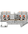 50 Pack PT 2.5 Quattro 4 Wire Terminal Block For DIN Rail With Spring Clamp Quick Safe Electrical Connection 0.5mm2 Compact Rail Type