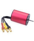 Replacement 2430 5800KV Waterproof Brushless Motor Shaft 2.0mm with red CNC aluminum heatsink for RC cars, universal fit