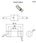 360° torque hinge with embedded circular rod, arbitrary stop rotation axis, 12x34.5-2.0N.m, silver metal, 1 piece