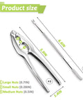 Image of Three Piece Lobster Crackers And Picks Set Stainless Steel Crab Leg Tools with dimensions, including cracker at 5.9 inches.