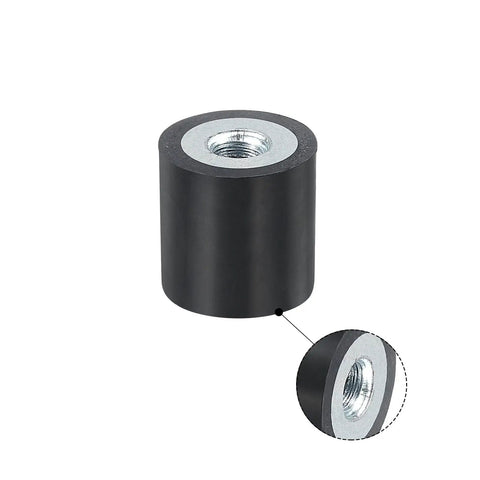 15x15mm M5 Female Rubber Mount Vibration Isolator Dope Vibe Dampers For Electronics And Machinery Flat Silent Block Base Anti Vibration Pads Replacement For DIY Projects And Small Tools, black rubber with steel insert