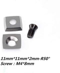 Badass Three Piece Tungsten Carbide Cutter Insert Set For Heavy Duty Wood Lathe Turning Tools Includes Hella Sharp Square tips and mounting screw.