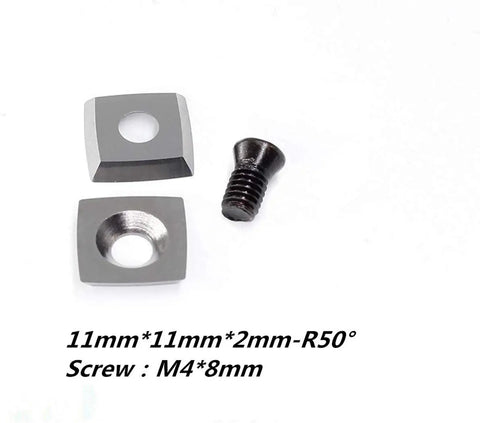 Badass Three Piece Tungsten Carbide Cutter Insert Set For Heavy Duty Wood Lathe Turning Tools Includes Hella Sharp Square tips and mounting screw.