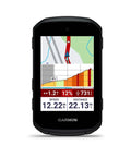 Edge 850 Compact GPS Cycling Computer With Vivid Color Touchscreen showing elevation and speed data on display
