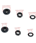 Three Eighths Inch Bicycle Rear Axle Kit With 175 Millimeter Length And Conical Lock Nuts, 26 TPI Thread, parts and sizes shown