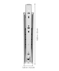 Heavy Duty 10 Inch Full Extension Drawer Slides Made From 304 Stainless Steel, 1 Pair, vertical view with measurements