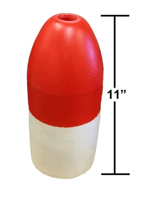 Bright Red And White Crab Trap Float Set 5x11 Inch Pair High Density Closed Cell Foam Buoys for Crabbing Boat Moorage Marker