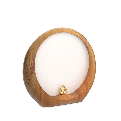 Wooden Moon Lamp Night Light Mood Lighting For Living Room Romantic Full Moon Glow With Touch Control with small figures
