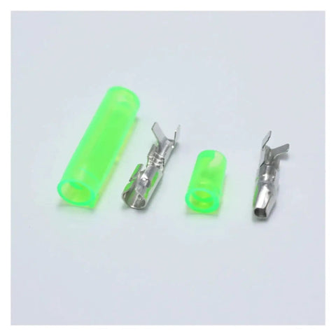Ultimate 5 Sets Of Heavy Duty 4.0mm 1Pin Car Electrical Connector Kits Featuring Male Female Butt Terminals With Durable Heat Shrink Sheath For Any Auto Wiring Hack Or Repair Project You Might Be Doing Today, green heat shrink terminals