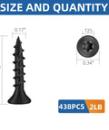 Built Tough Heavy Duty Deck Screws Black Carbon Steel With Torx Drive Nail It Fast On Outdoor Wood Fencing 1 inch size with T25 bit.