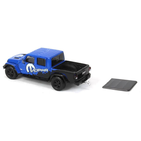 2021 Gladiator Pickup Truck Diecast Model 1 64 Scale With Tonneau Cover And Off Road Bumpers Blue And Black Blue Collar Collection