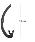Silicone Snorkel For Diving And Snorkeling With Flexible Foldable Tube Pro Grade For Divers Fishing Underwater Hockey And Scuba Enthusiasts Enlarged Diameter For Smoother Breathing Durable Black Design, 14 inch length