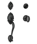 Brookshire Single Cylinder Handleset With Siena Knob In Matte Black Dope Finish For One And Five Eighths To One And Three Quarters Inch Doors Adjustable Throughbolt Self Aligning Screws Classic Traditional Entry Lockset With Real Easy Install
