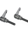 Grip It Tight Adjustable Clamping Lever With Quick Release Push Button Ratchet High Carbon Steel Thumbscrews in black finish.