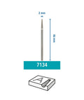 Diamond Flat Head Engraving Bits Set Two Pack 2.0mm diamond coated point, shown with size dimensions of 2mm width and 46mm height.