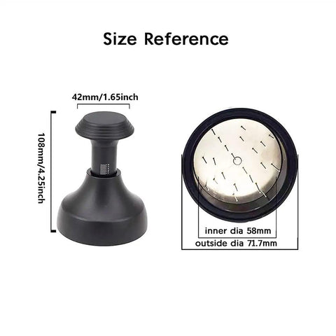 Upgrade Your Daily Brew Routine With This Dope Adjustable Espresso Coffee Tamper And Premium Needle Distributor Leveler Compatible With Most 58Mm Portafilters, size reference image showing dimensions.
