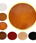 Premium Solid Wood 24 Inch Round Lazy Susan Rotating Serving Tray For Dining Table Kitchen Hosting Essentials Brown Finish with various colors.