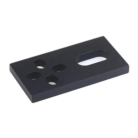 Four Pack Micro Limit Switch Plate 6063 T5 Aluminum For 3D Printer Hardware Components Groove Frame CNC Machines Durable Mounts With Four M3 Slotted Holes And Elongated M5 Hole For Easy Positioning, black 33x17x3 mm plate