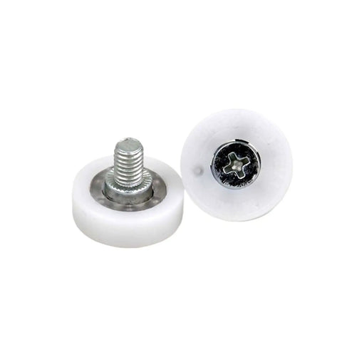 10 Pc Drawer Bearing Wheel Set DR26C6L8W7M6 M6x26x7mm white replacement parts for smooth, quiet drawer slides.