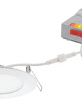 4 Inch LED Recessed Downlight Wafer Slim Ultra Thin 5 In 1 Color Temperature 120V Matte White Flat Trim 90CRI Ceiling Light No Housings Needed