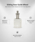 Nylon Bottom Guide Wheel Replacement For Cabinet Drawer Tracks White Roller with threaded bolt for smooth sliding and alignment