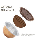 Upgrade Your Coffee Game With This Reusable Capsule Set For VertuoLine Machines, silicone disc lid and empty pod