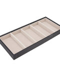 Straight Up Five Grid Leather Glasses Organizer Case That Handles Your Go To Shades Sunglasses And Wrist Watches In Total Ease While Keeping Every Personal Accessory Dead Clean On Desk Tops Or Vanities with five compartments.