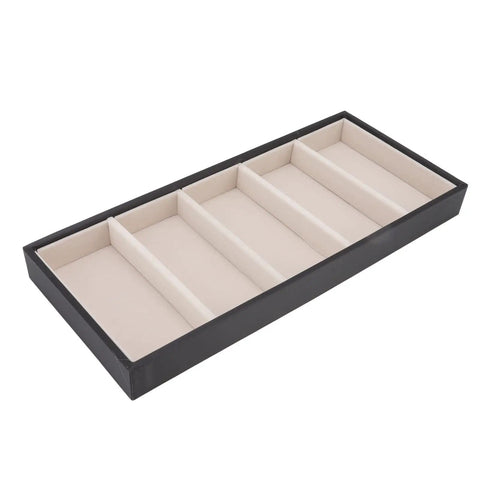 Straight Up Five Grid Leather Glasses Organizer Case That Handles Your Go To Shades Sunglasses And Wrist Watches In Total Ease While Keeping Every Personal Accessory Dead Clean On Desk Tops Or Vanities with five compartments.