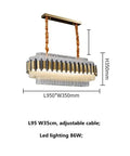 Sleek Black And Gold Stainless Steel Ceiling Pendant Light Bringing That Clean Modern Glow To Your Space Dimmable Hanging Lamp With Glossy Glass Led Shade, 950mm x 350mm.