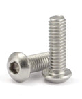 Premium 304 Stainless Steel Button Head Socket Cap Screws 10-24 x 3/4 Inch in silver finish, ideal for garage builds and shop work.