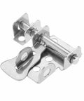 Top Shelf Stainless Steel Slide Latch Bolt Hasp Door Lock Anti Theft Gate Hardware For Cabinets And Chests Badass Security showing silver finish and durable design.