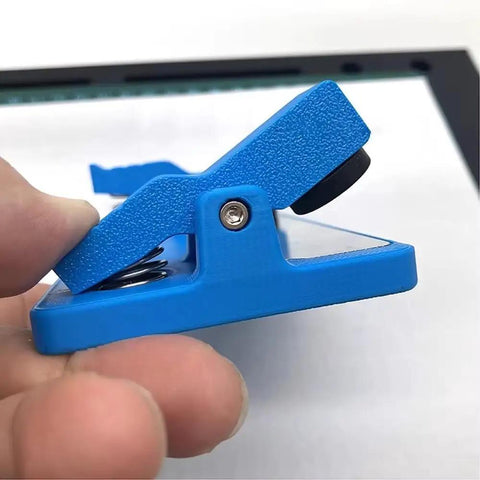 Lighting Board Soldering Station For PCB Wiring And Light Strip Assembly, Left Wire Clamp Detail, 3D Printed High Precision Fixture