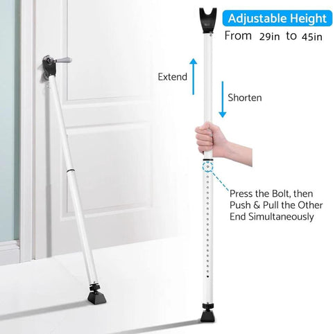 2 Pack Adjustable Door Security Bar For Hinged And Sliding Doors Telescopic Locking Pole From 29 Inches To 45 Inches Non Slip Portable Door Brace With 250 Kg High Strength Construction Ideal For Home And Patio Security
