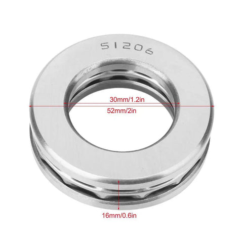 51206 Plane Axial Ball Thrust Bearing Replacement For Machinery Equipment Low Noise Industrial Hardware Parts With Pro Grade High Precision Steel And Super Precise Raceway For Smooth Operation In High Speed Machines, 52mm x 30mm x 16mm