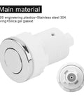 Pressure Bath Switch Push Button For Garbage Disposal And Tub Spa Massage, Sink Top Air Switch 28mm White ABS Stainless