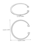 Stainless Steel C Clip Retaining Ring Set Five Pieces Durable Grooved Shafts With Elastic Design For Easy Install Displayed with Measurements
