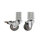 Pack Of 4 Beefy 1.5 Inch Square Tube Wheel Casters With Stainless Steel Silent Brake For Universal Rack Heavy Duty Rolling Caster