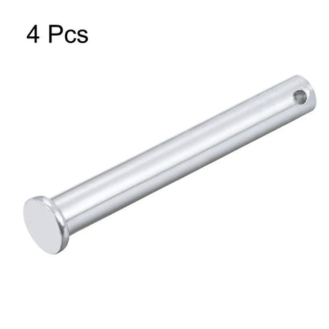 Heavy Duty Single Hole Clevis Pins Set 10mm x 75mm Flat Head Zinc Plated Solid Steel Link Hinge Pins 4 Piece Kit For Durable Easy Installation And Reliable Pinning.