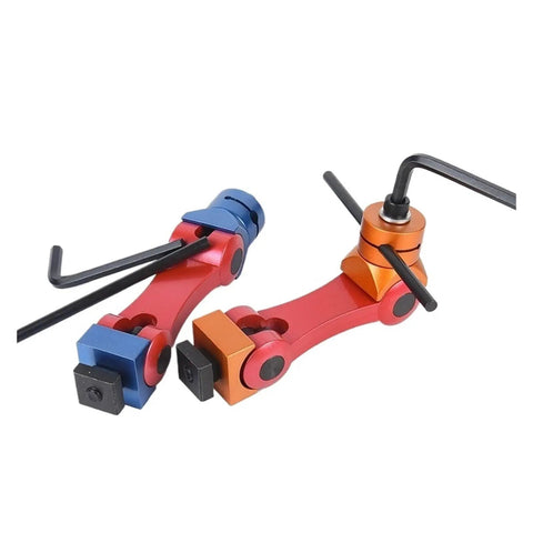 Heavy Duty CNC Mill Machine Positioner Featuring Adjustable Work Stop Locator And Secure Vise Limiter tools with red and blue finish
