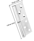 Close-up of Stainless Steel Lift-Off Door Hinge, measuring 7.45 cm x 3.2 cm, part of Set Of 10 For Doors And Wardrobes.