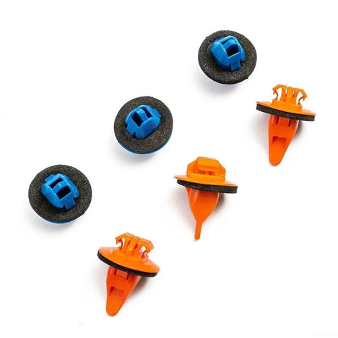 Premium Nylon Mudguard Flare Retainer Clip Kit Direct Replacement For Toyota Tacoma RAV4 Highlander FJ Cruiser 4Runner Fender Trim Bumper 38 Piece Multi Set Built Tough Weather Resistant Drop In Fit No Hassle Install Long Lasting Garage Gear, blue and orange clips