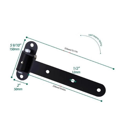 Two Piece Heavy Duty Gate Hinges Set For Wooden Fences And Barn Gates Built Tough 180 Degree Swing Supports Up To 900 Lbs Per Pair Durable Hardware For Yard Gates, 13.11in steel hinge