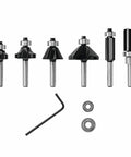 RBS006TES 6 Piece Carbide Tipped Trim and Edging Router Bit Set with micrograin carbide tips for woodworking